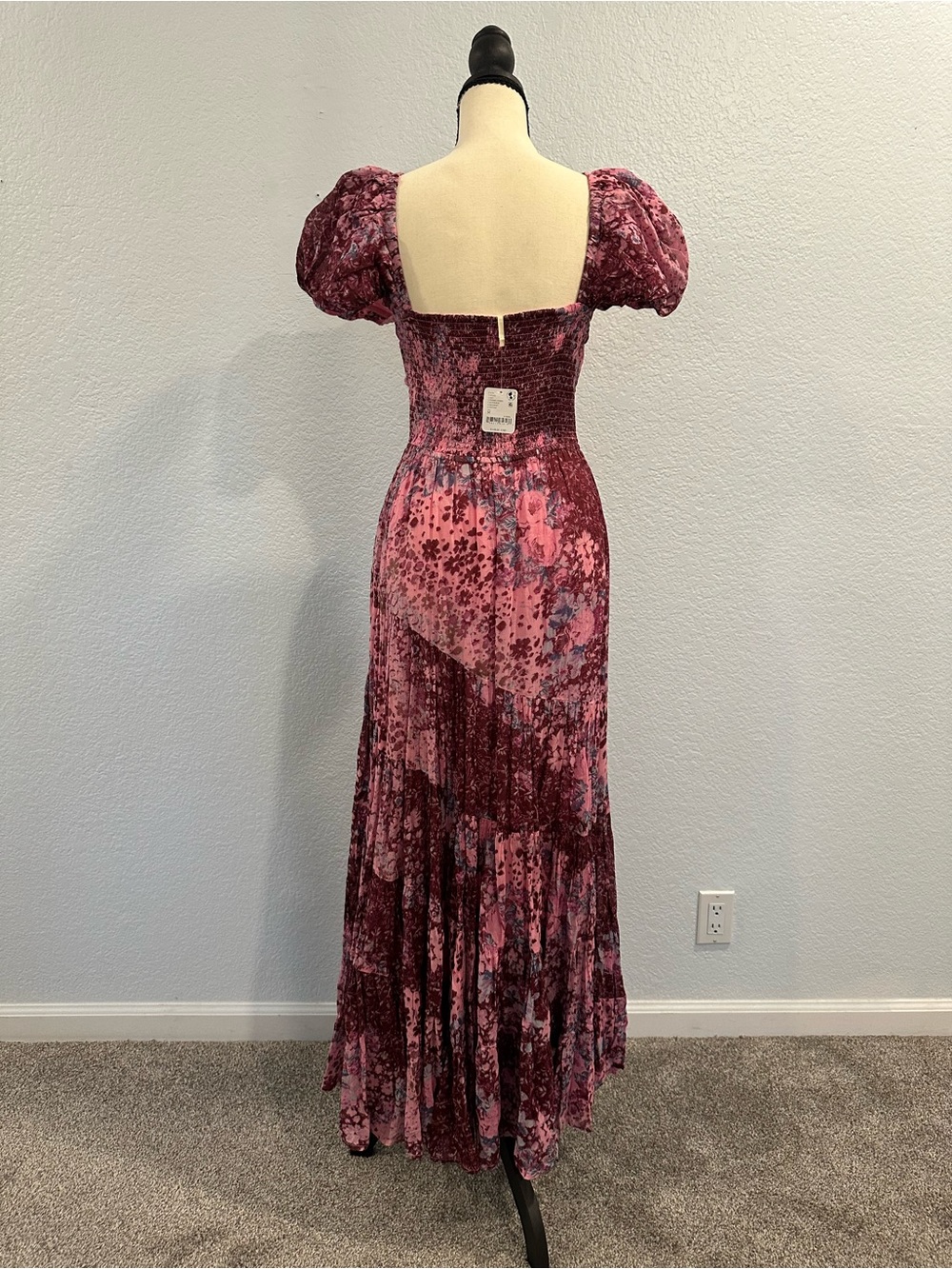 Free People Pink Floral Puff Sleeve Maxi Dress - Picture 2 of 11